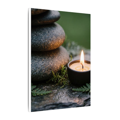 Warm River Stones Canvas Art - Japanese Pattern Japandi