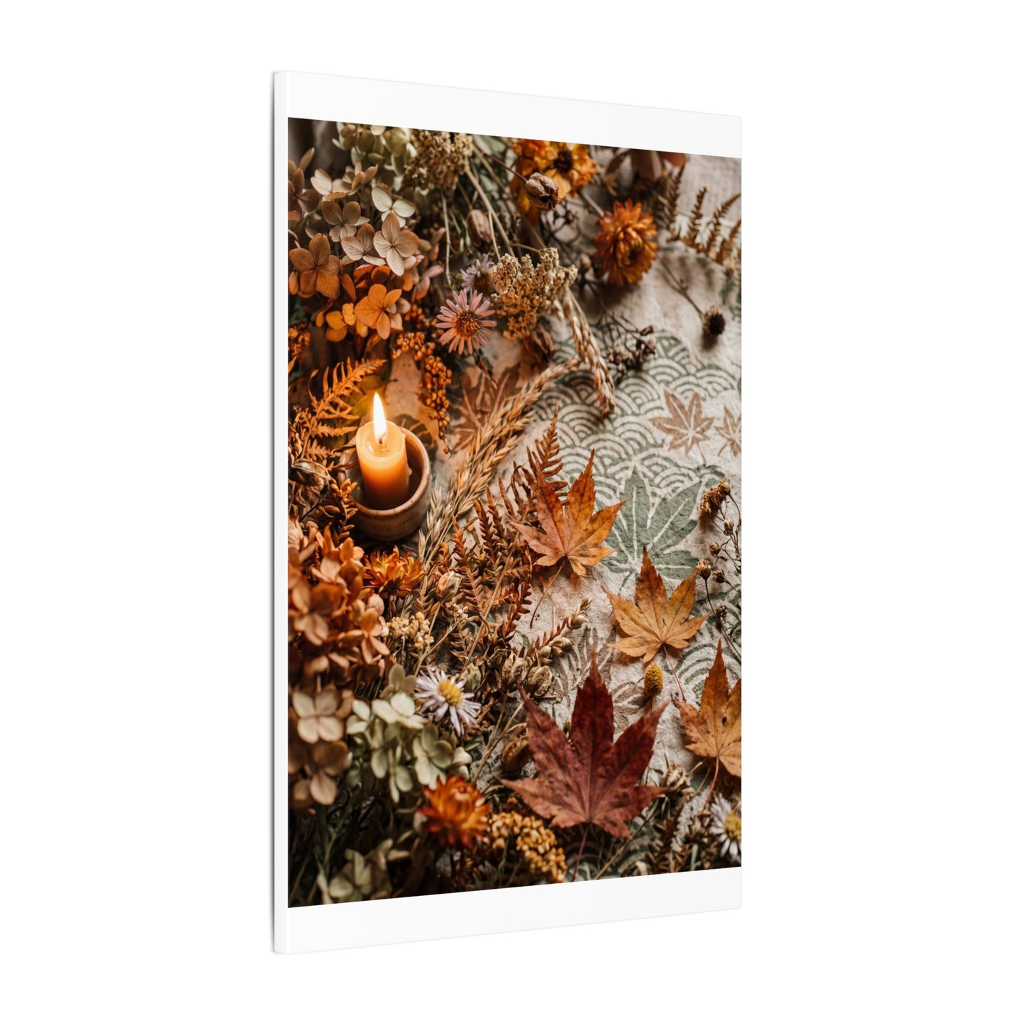 Candlelight Dried Flowers Canvas Art - Japandi Seijaku