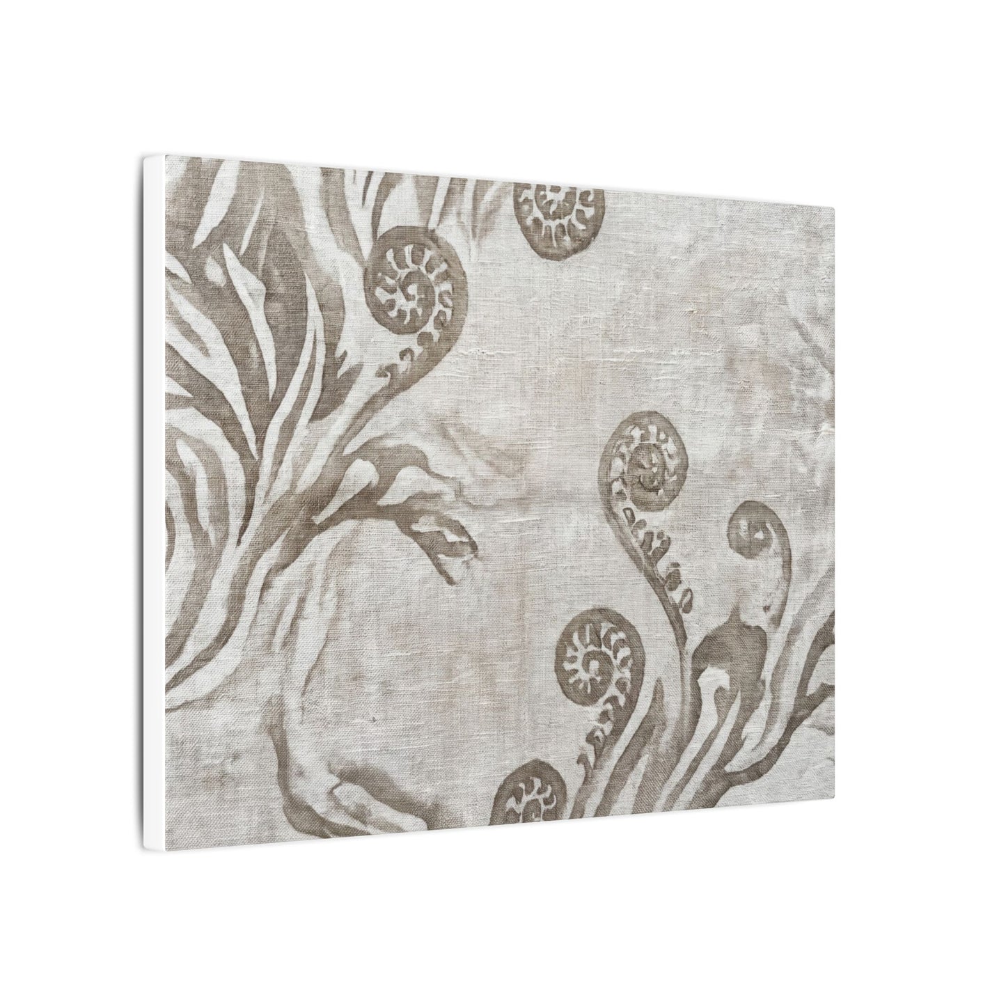Japandi Fern Unfurling in Overcast | Japanese Pattern Canvas Art