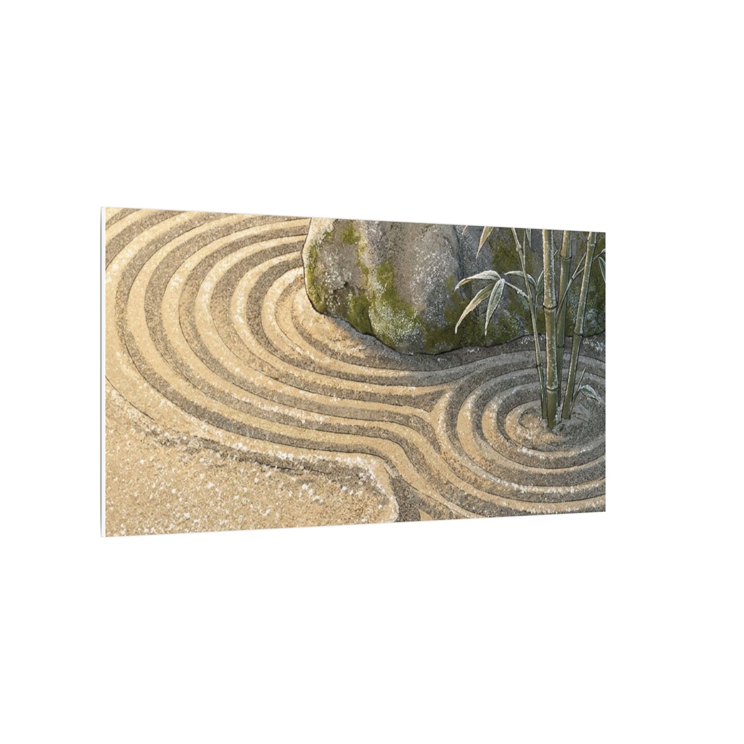 Rock Garden Winter Canvas Art | Zen Peaceful Design