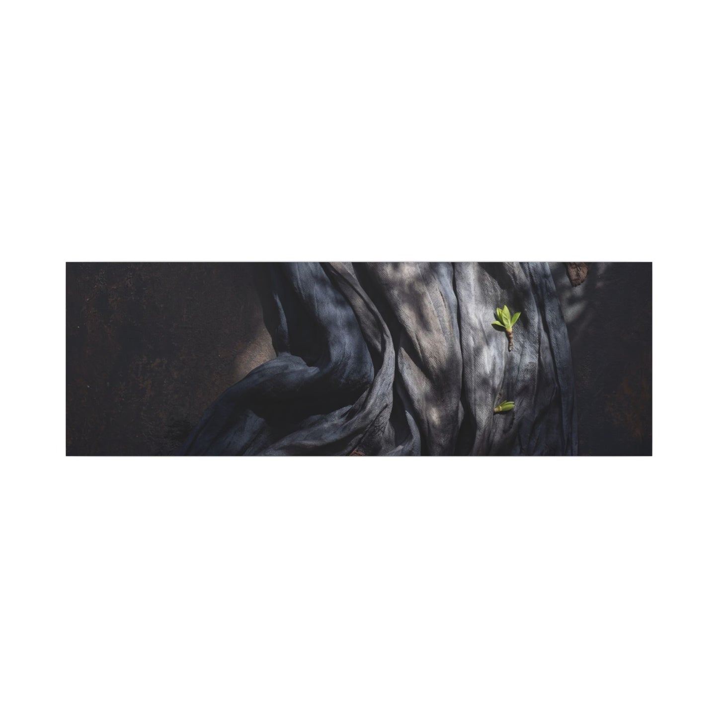 Seijaku Silk Drape Canvas Art - Dark Japandi Dark Texture