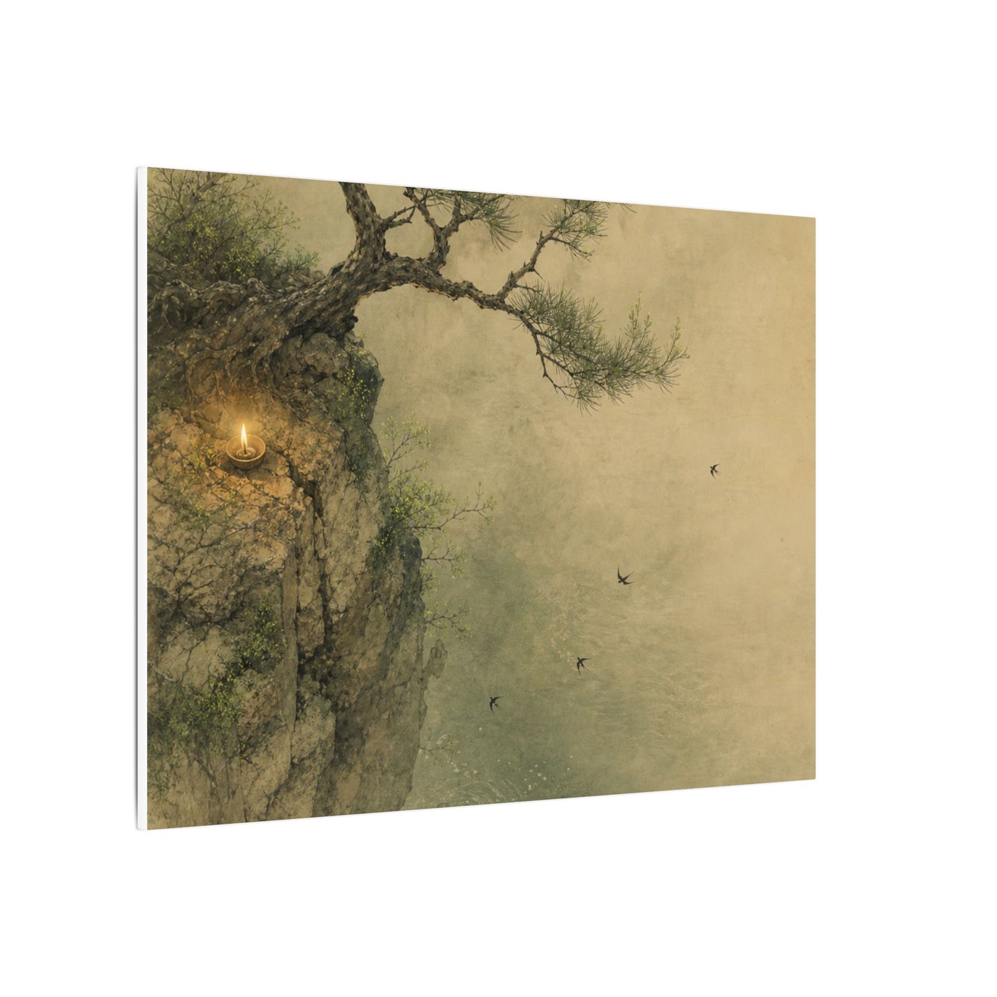 Spring Pine Tree Minimal Line Canvas Art | Earthy Decor