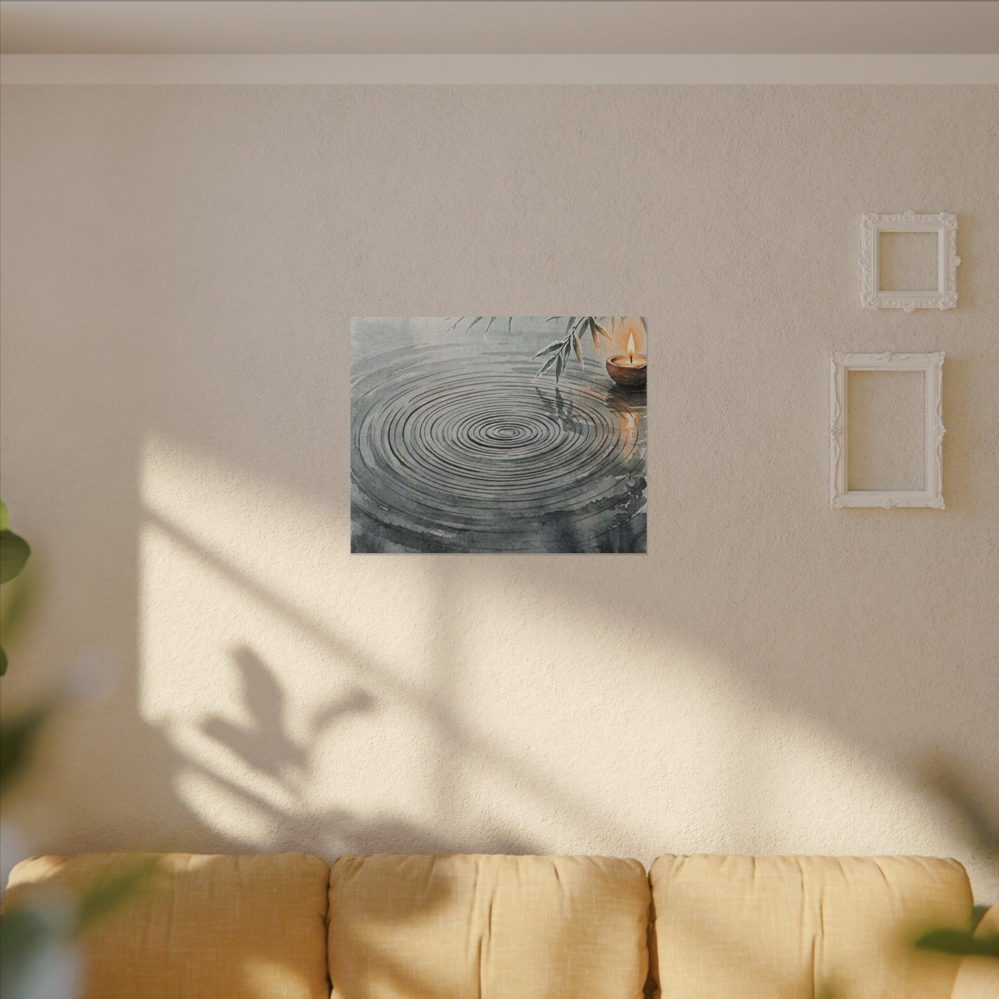 Water Ripple Sumi E Canvas Art | Calm Zen Art