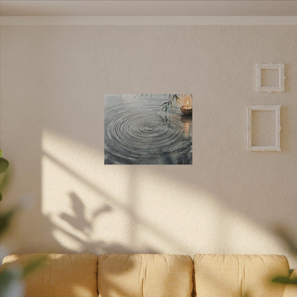Water Ripple Sumi E Canvas Art | Calm Zen Art