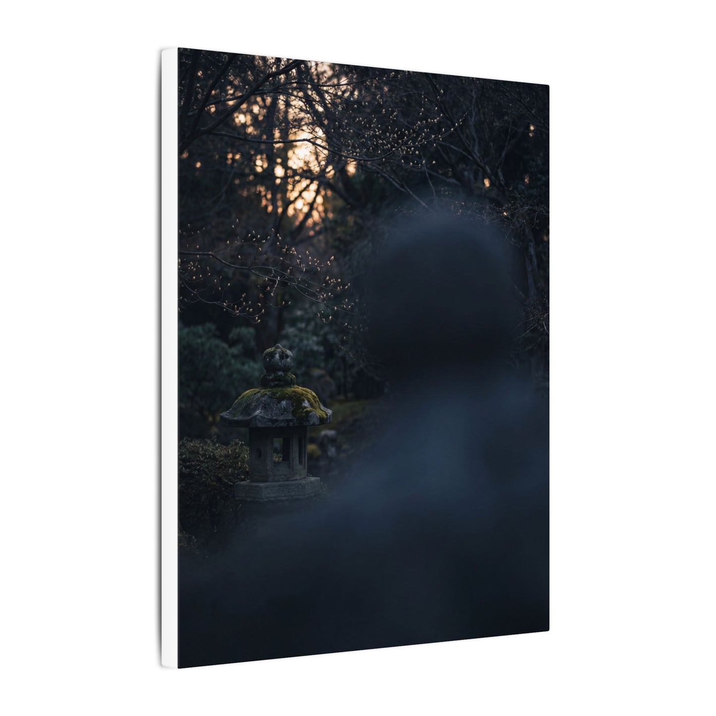 Spring Stone Lantern Moody Minimal Canvas Art | Bold Decor