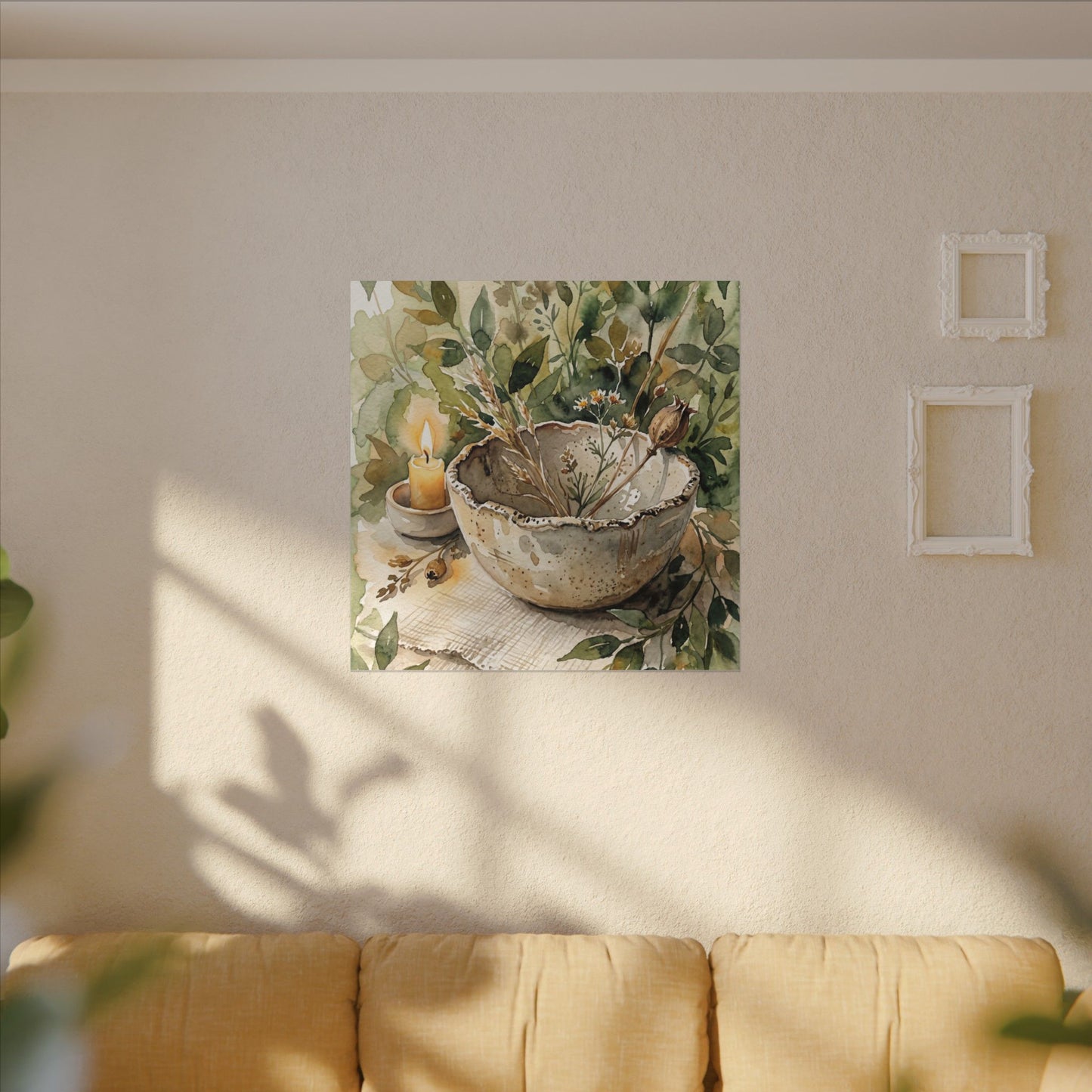 Ceramic Bowl Summer Canvas Art | Japandi Elegant Design