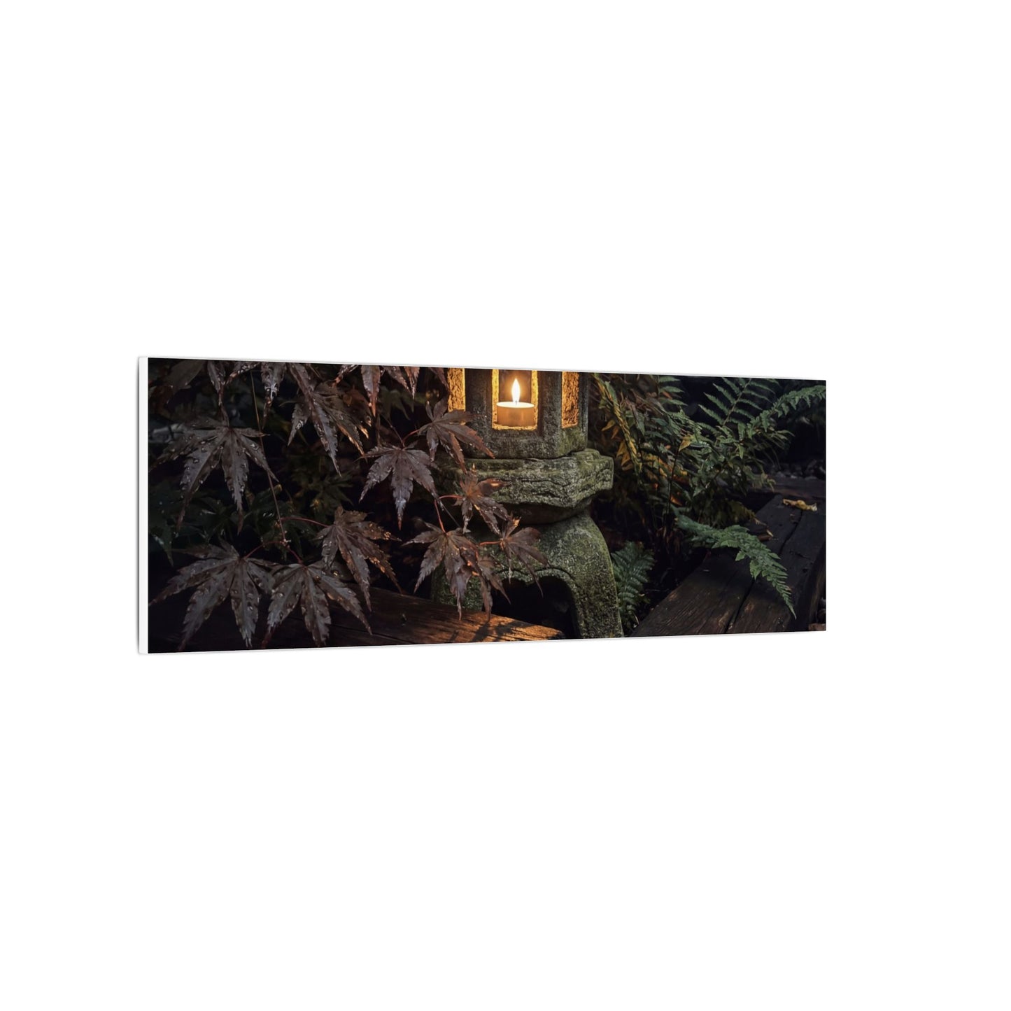 Moody Moonlit Garden Canvas Art - Shadow Zen Dark Japandi
