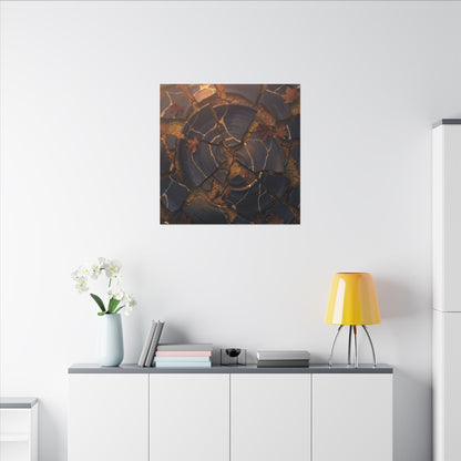 Autumn Cracked Earth Gold Repair Canvas Art | Philosophical Decor