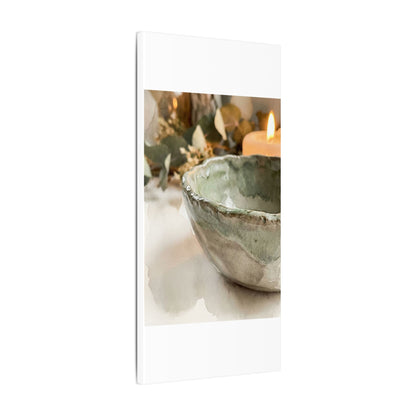 Ceramic Bowl Canvas Art | Summer Japandi Watercolor Art