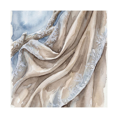 Silk Drape Wall Art Print | Winter Japandi Watercolor Art