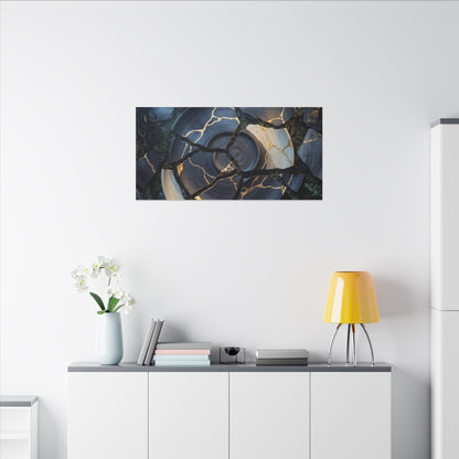 Resilient Broken Pottery Canvas Art - Gold Vein Kintsugi