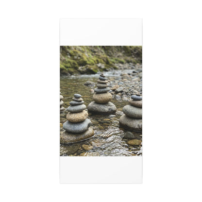 Zen River Stones in Dawn | Karesansui Canvas Art