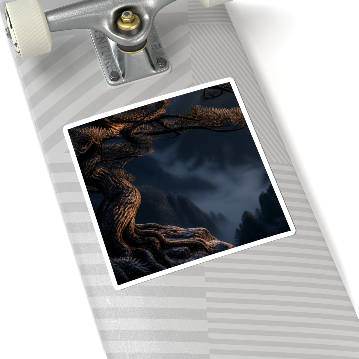 Sophisticated Pine Tree Sticker - Shadow Zen Dark Japandi