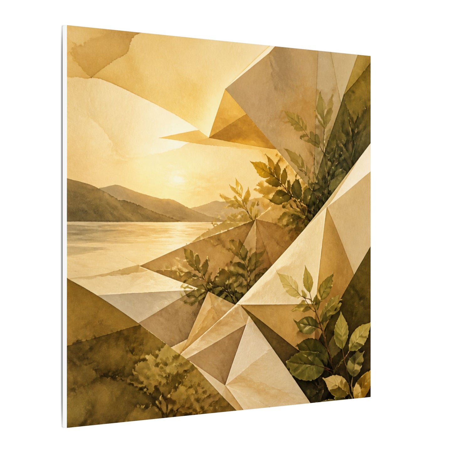 Golden Hour Paper Fold Canvas Art - Japandi Ma