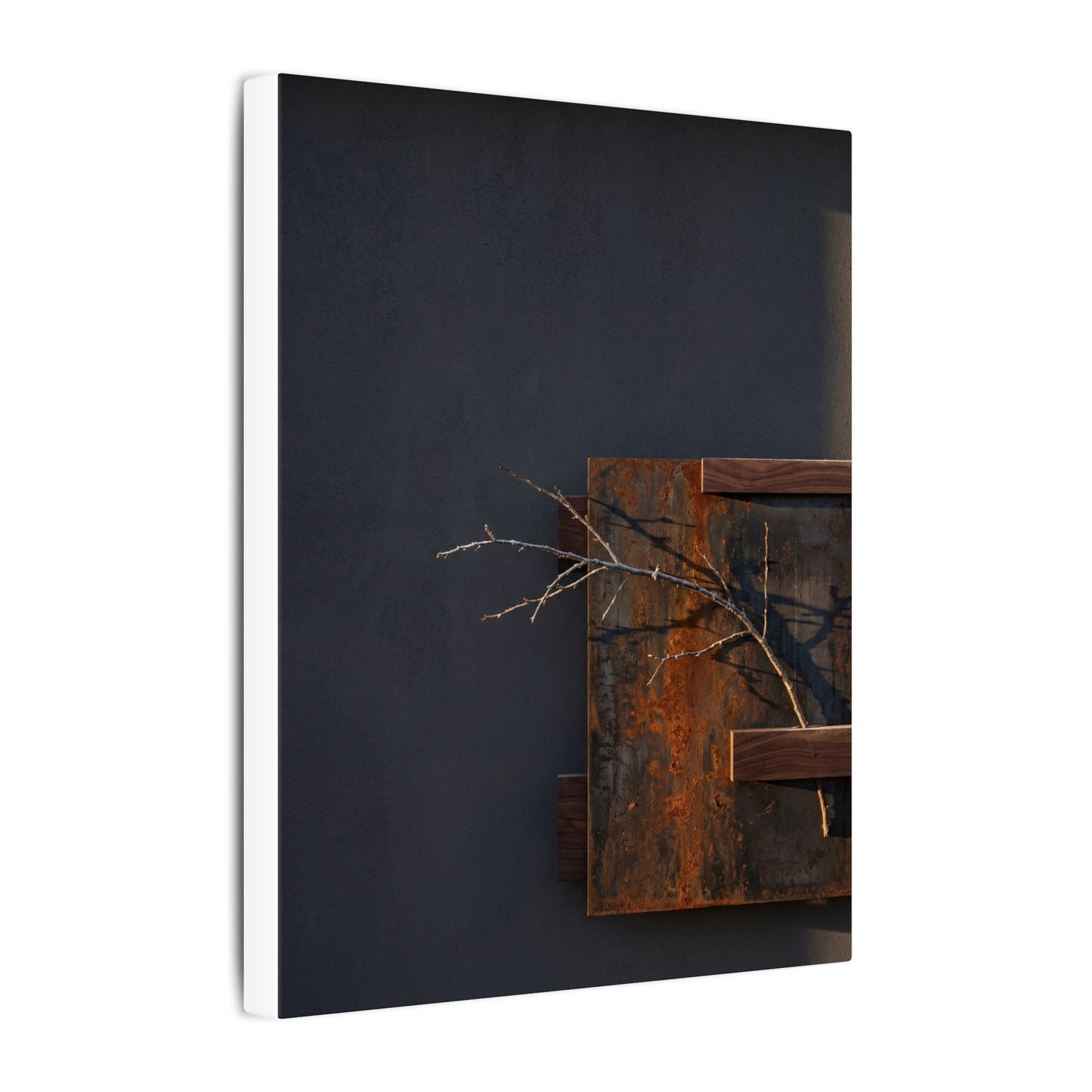 Ma Rust Patina Canvas Art - Dark Japandi Dark Texture