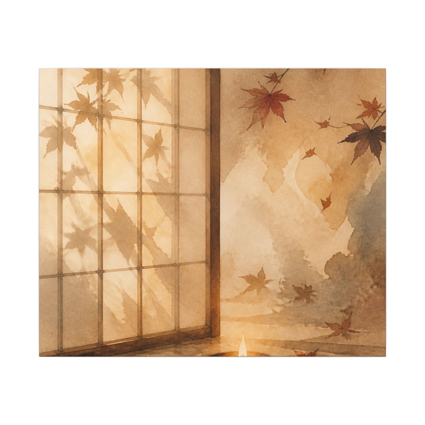 Candlelight Shoji Screen Canvas Art - Japandi Ma