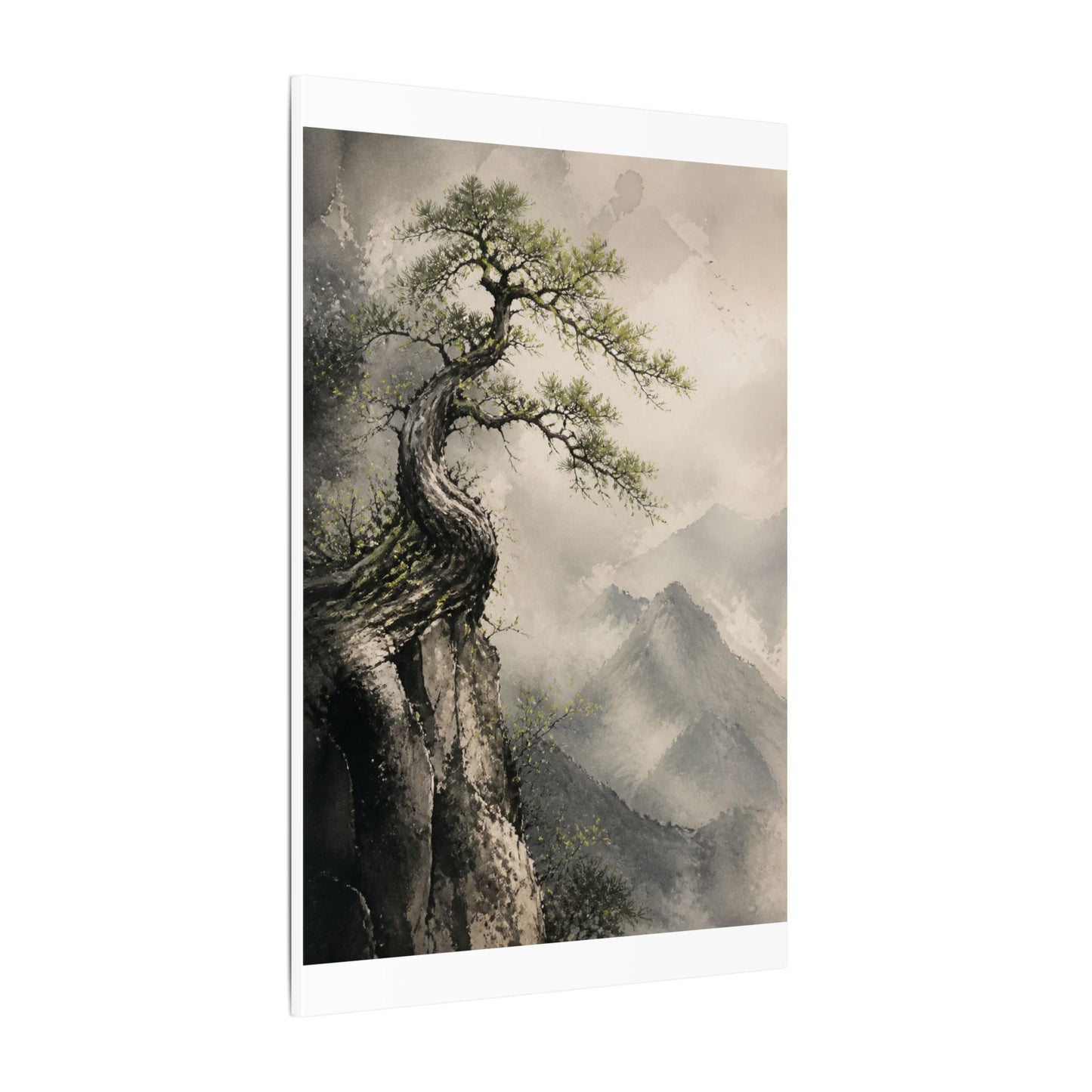 Spring Pine Tree Watercolor Canvas Art | Warm Decor