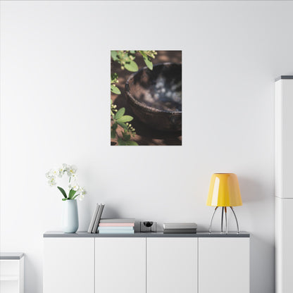 Ceramic Bowl Shadow Zen Canvas Art | Moody Dark Japandi Art