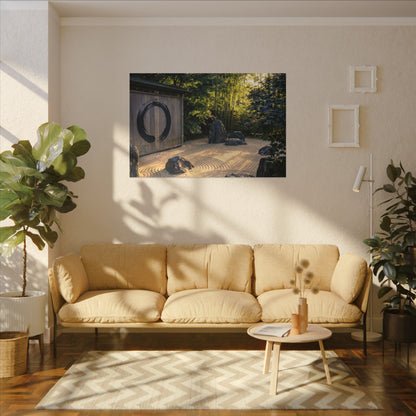 Rock Garden Enso Canvas Art | Tranquil Zen Art