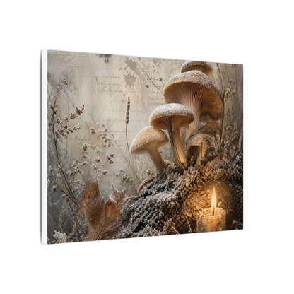 Wild Mushrooms Texture Canvas Art | Elegant Japandi Art