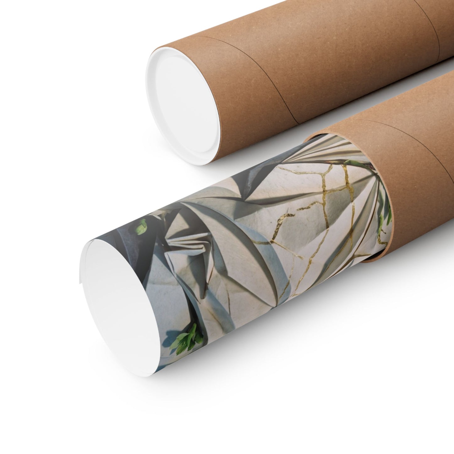 Paper Fold Gold Vein Wall Art Print | Resilient Kintsugi Art