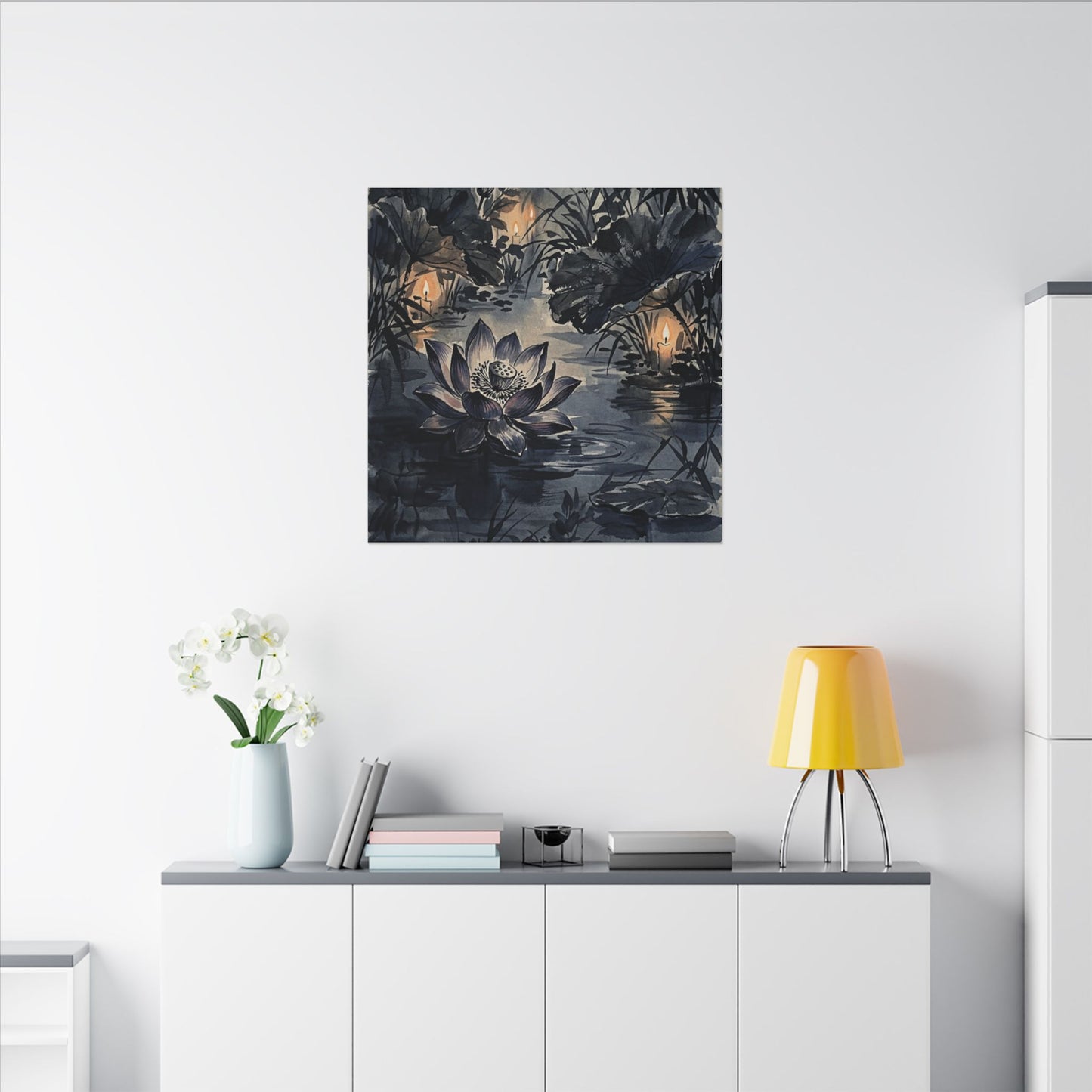 Fukinsei Lotus Flower Canvas Art - Zen Sumi E