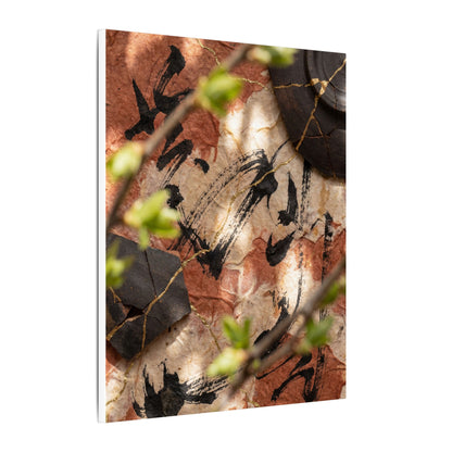Datsuzoku Ink Brushstroke Canvas Art - Kintsugi Gold Repair