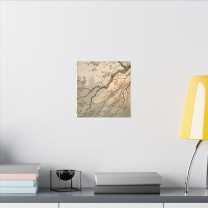 Cherry Blossom Canvas Art | Winter Japandi Japanese Pattern Art