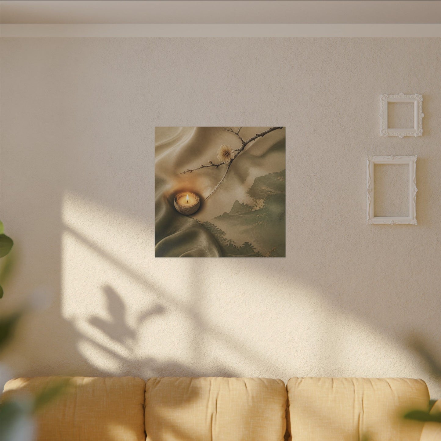Silk Drape Japanese Pattern Canvas Art | Warm Japandi Art