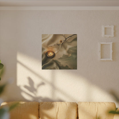Silk Drape Japanese Pattern Canvas Art | Warm Japandi Art
