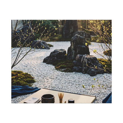 Zen Tea Ceremony in Golden Hour | Karesansui Canvas Art