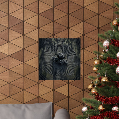 Winter Rock Garden Dark Texture Wall Art Print | Atmospheric Decor