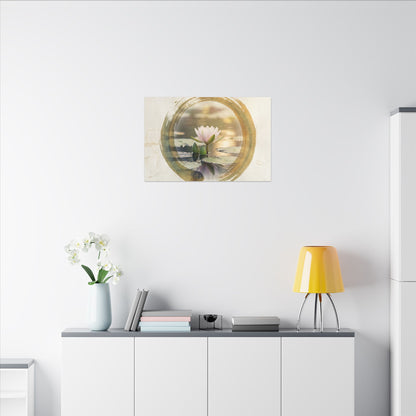 Peaceful Lotus Flower Canvas Art - Enso Zen