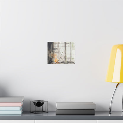 Shoji Screen Canvas Art | Spring Japandi Watercolor Art