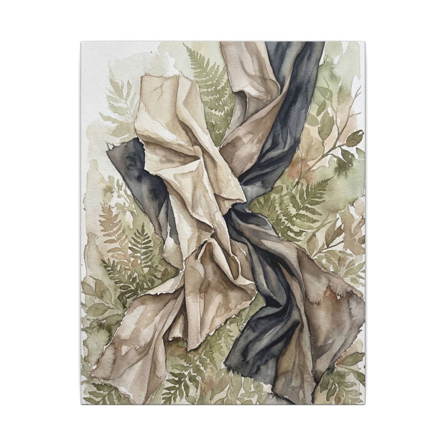 Silk Drape Summer Canvas Art | Japandi Cozy Design