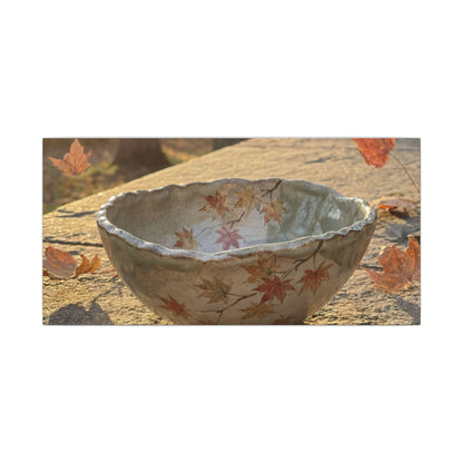 Japandi Ceramic Bowl in Golden Hour | Japanese Pattern Canvas Art