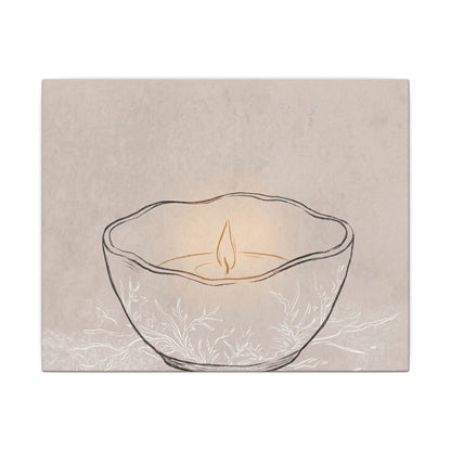 Ceramic Bowl Minimal Line Canvas Art | Neutral Japandi Art