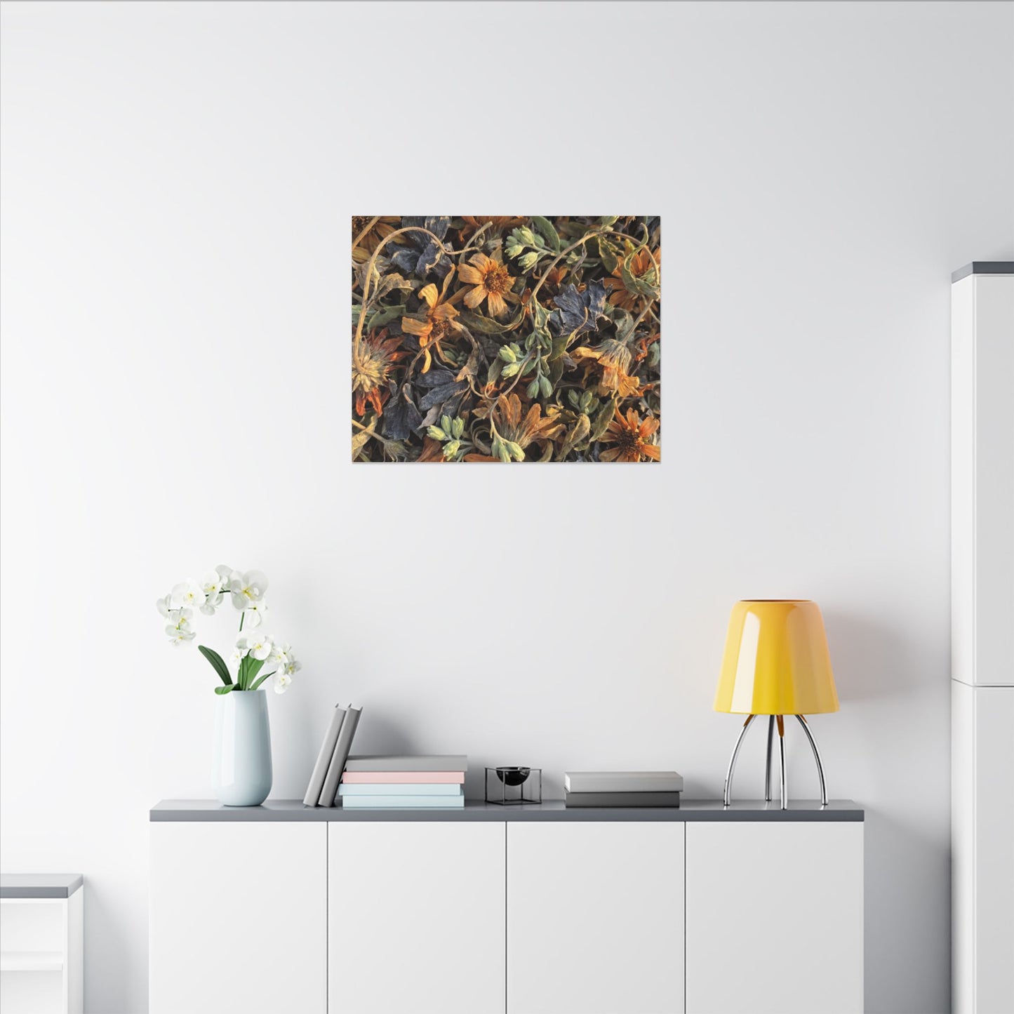 Spring Dried Flowers Japanese Pattern Canvas Art | Warm Decor
