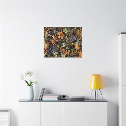 Spring Dried Flowers Japanese Pattern Canvas Art | Warm Decor