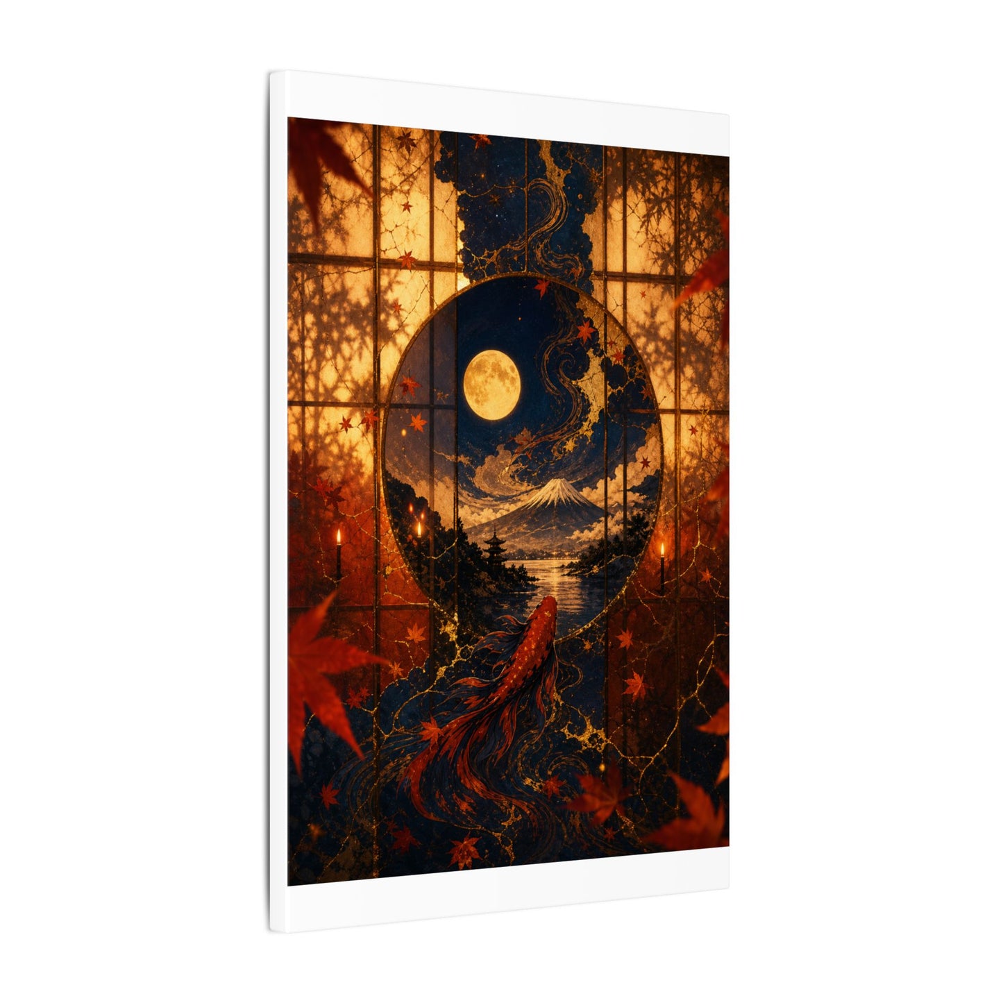 Beautiful Shoji Screen Canvas Art - Gold Vein Kintsugi