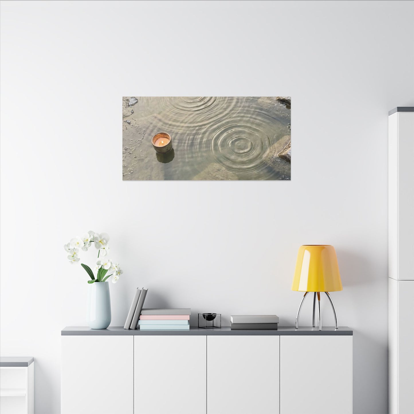 Water Ripple Canvas Art | Winter Japandi Japanese Pattern Art