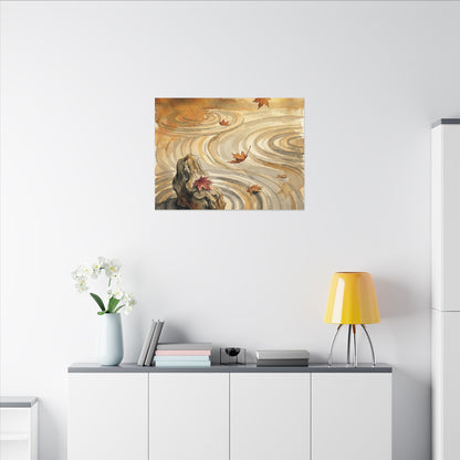 Autumn Rock Garden Watercolor Canvas Art | Neutral Decor
