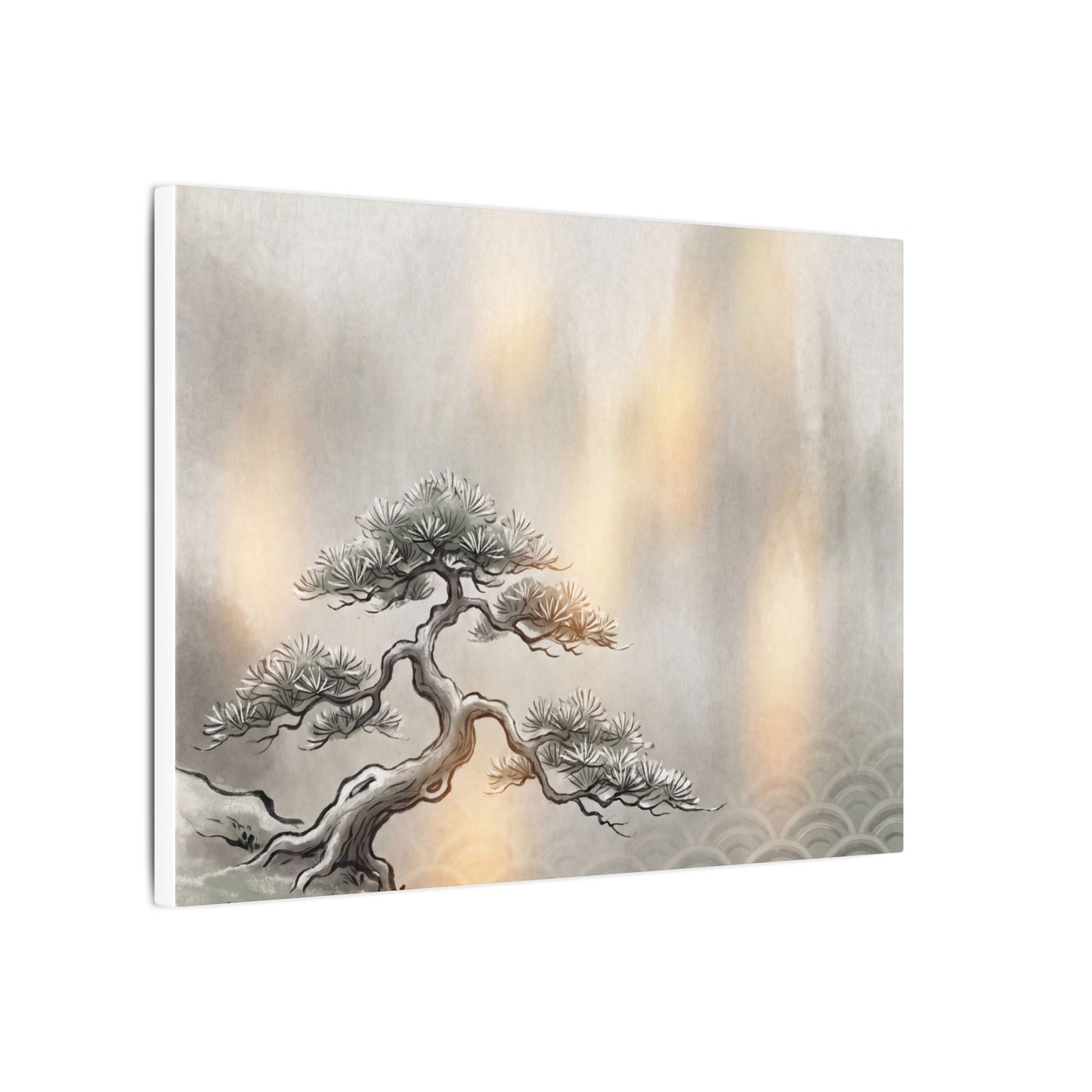 Pine Tree Canvas Art | Winter Japandi Japanese Pattern Art