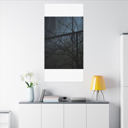 Moonlight Shadow Play Canvas Art - Dark Japandi Shibui