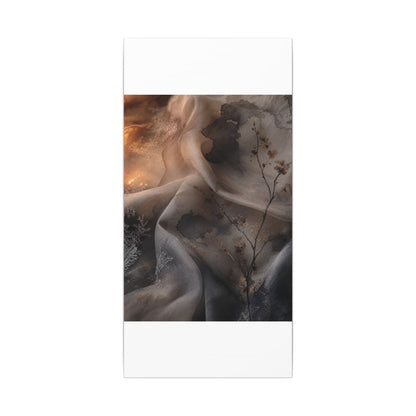 Japandi Silk Drape in Candlelight | Watercolor Canvas Art