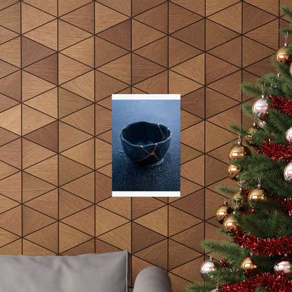 Ceramic Bowl Gold Repair Wall Art Print | Artful Kintsugi Art