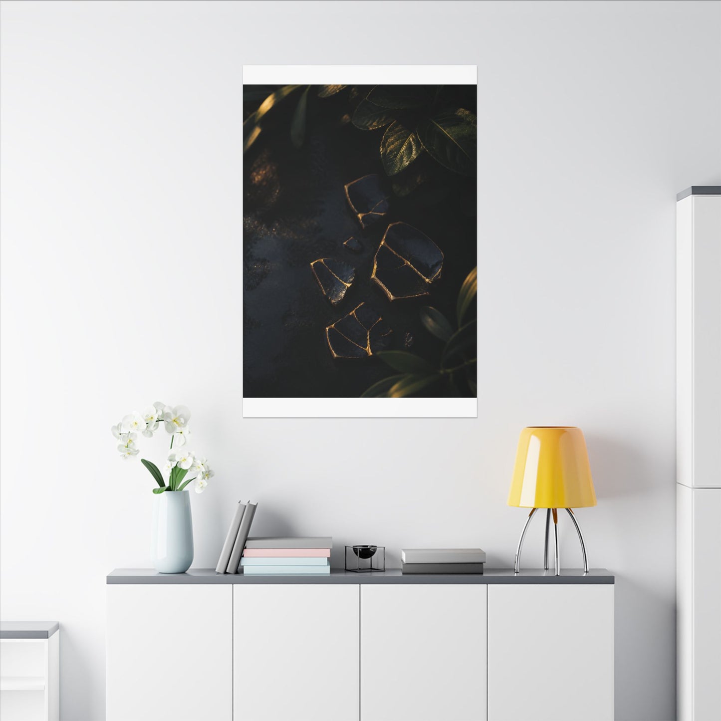 Summer Broken Pottery Moody Minimal Canvas Art | Atmospheric Decor
