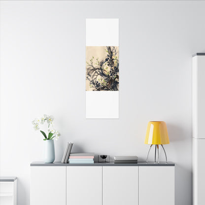 Ma Shadow Play Canvas Art - Dark Japandi Charcoal Ink