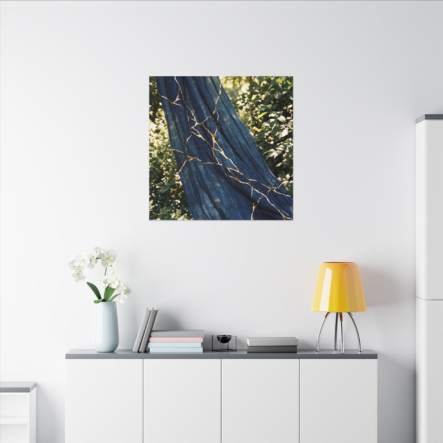 Resilient Silk Drape Canvas Art - Gold Repair Kintsugi