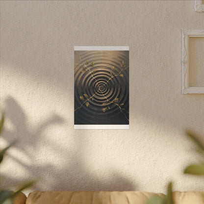Kanso Water Ripple Canvas Art - Kintsugi Gold Vein